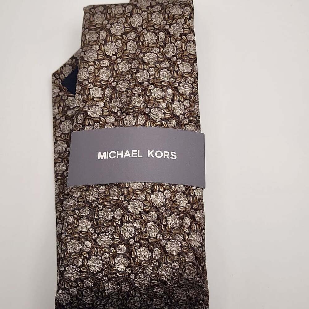 Michael Kors Men's Tolane Floral Silk-Blend Necktie in Pistachio / Brown